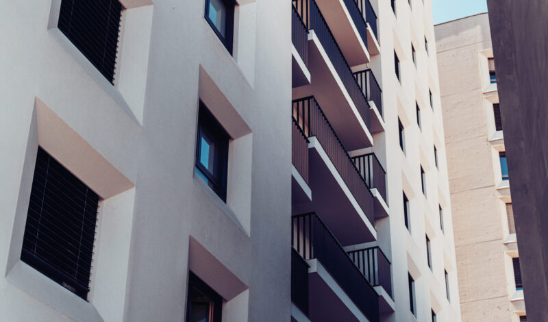 Facade of a residential building.Modern European residential apartment